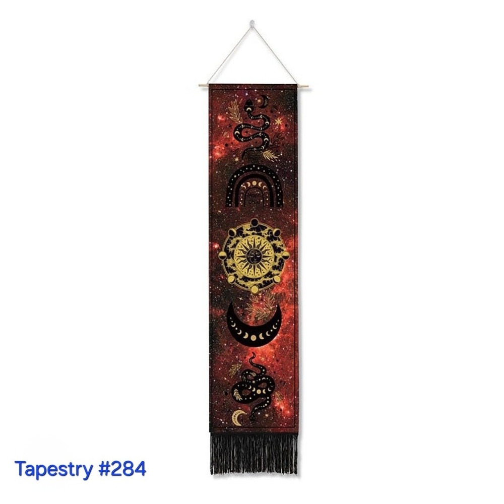 Celestial Snake‎ Moon Phase Wall Tapestry Banner Hanging Decor
